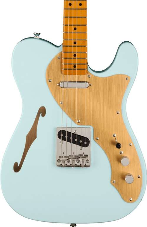 Squier Limited Edition Classic Vibe '60s Telecaster Thinline, Gold Anodized Pickguard, Sonic Blue