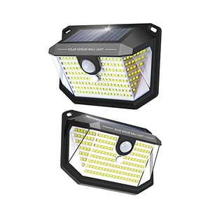 (2 PACK) SALCAR Solar Lights 178 LEDs Motion Sensor, IP65 Waterproof, 3 Lighting Modes - £7.99 (with voucher) Sold By Uking Online FB Amazon