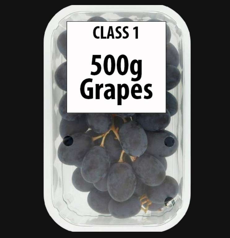 500g Class 1 Black Grapes 79p @ Farmfoods