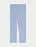 M&S Collection Slim Fit Marl Stretch Suit Trousers (Soft Blue / Pink) - Free Click & Collect