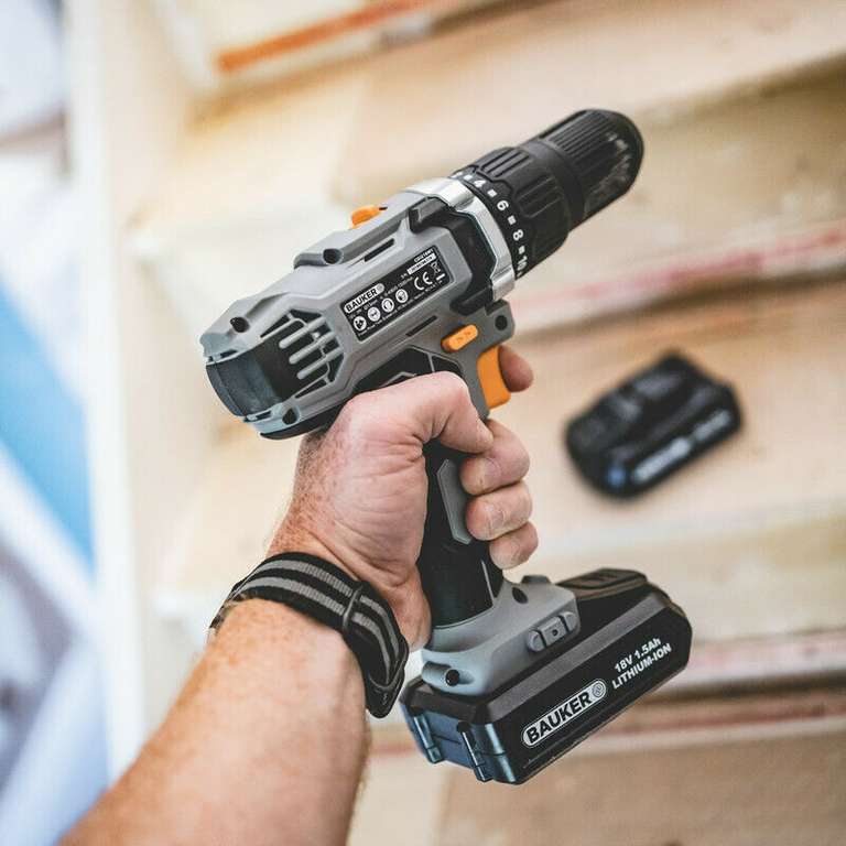 Bauker 18V Cordless Combi Drill with 2 x 1.5Ah Batteries - £22.03 with code (UK Mainland) @ Toolstation / ebay