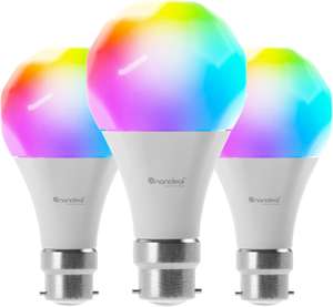 Nanoleaf Essentials B22 LED Bulbs, Pack of 3 RGBW Dimmable Smart Bulbs
