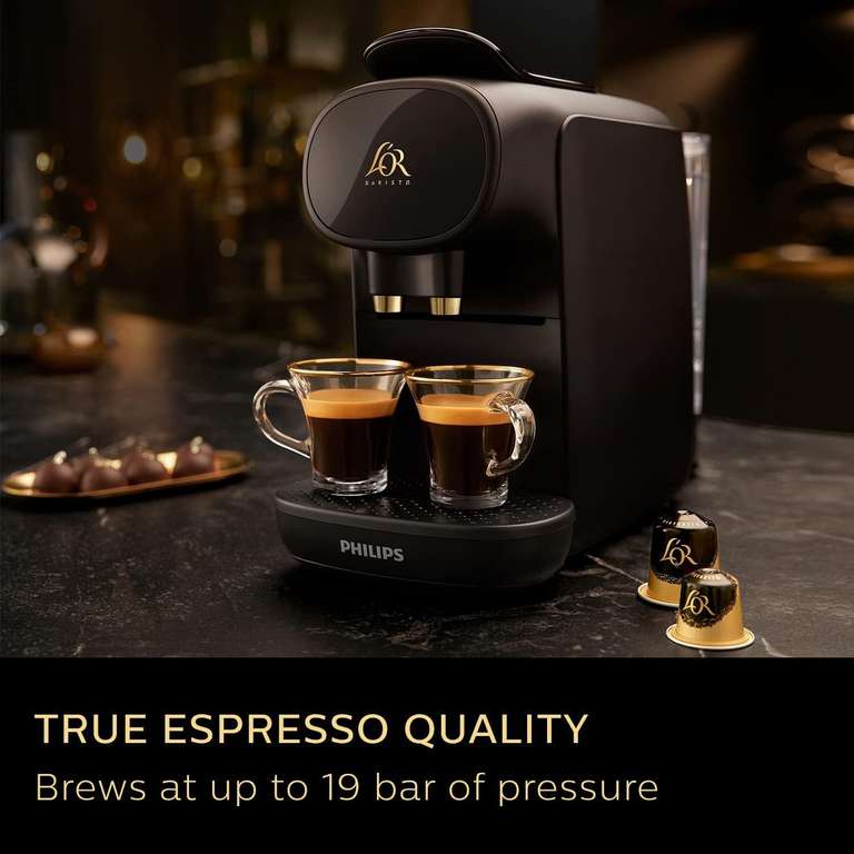L'OR BARISTA Sublime Coffee Capsule Machine by Philips, for Double or Single Capsule, Black (LM9012/60)