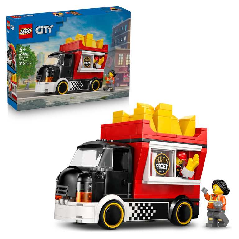 LEGO City Fries Food Truck With 2 Minifigures & Play Food Accessories 60488 - Voucher Price