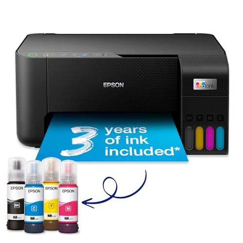 EcoTank ET-2812 A4 Multifunction Wi-Fi Ink Tank Printer, With Up To 3 Years Of Ink Included (+£30 cashback)
