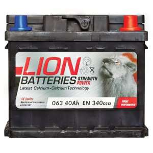 Lion 444770631 063 12V Car Battery 3 Year Guarantee with code - eurocarparts