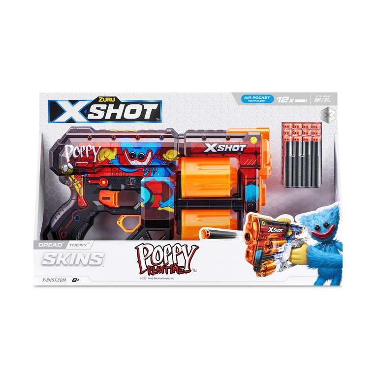 Poppy Playtime with 12 Darts, Rotating Double Barrel, Air Pocket Dart Technology, Toy Foam. 90 foot range. Age 8 - adults