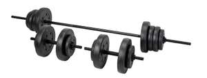 Opti Vinyl Barbell and Dumbbell Weight Set - 50kg - Free C&C