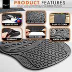 Nyxi 4 Piece Rubber Car Mat (Front + Rear) Universal Non-Slip Deep Dish Heavy Duty - Sold & Shipped By Nyxi Ltd
