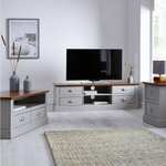 Crawford 3 Piece Package - TV Unit, Coffee Table and Lamp Table - Grey/Dark Oak Effect - £219 + £24.99 Delivery @ Very