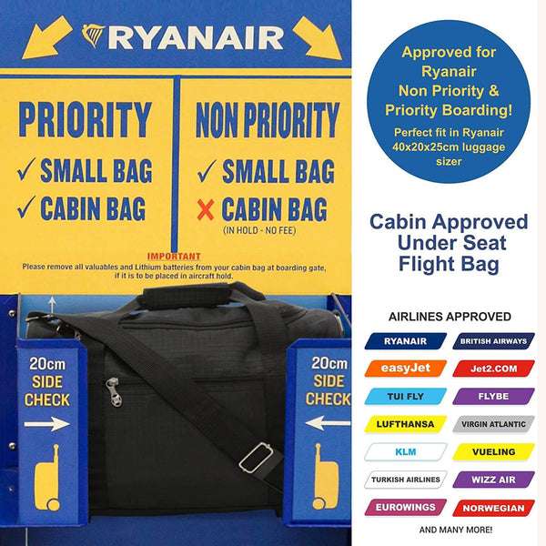 5 Cities (40x20x25cm) Ryanair Maximum Hand Luggage Holdall Flight Bag, Under Seat Cabin Holdall £11.99 @ Travel and Luggage Cabin Bags