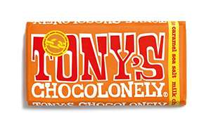Tony's Chocolonely Caramel and Sea Salt (+ others) Chocolate Bar 180g - £2.33 at Amazon