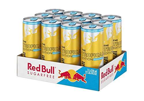 Red Bull Energy Drink, Sugar Free, Tropical Edition, 250ml x 12 - £9 / £8.10 Subscribe & Save @ Amazon