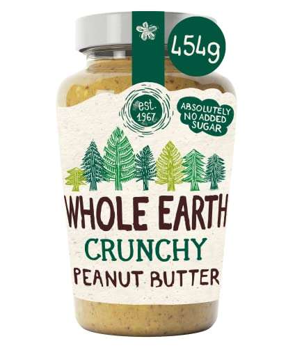 Earth Crunchy Peanut Butter, 6 x 454 g Jars, £18 with voucher / £15.36 Subscribe & Save with voucher + 20% voucher on 1st S&S @ Amazon