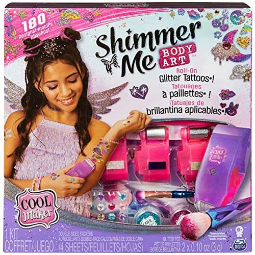 Cool MAKER, Shimmer Me Body Art with Roller, 4 Metallic Foils and 180 Designs, Temporary Tattoo Kids Toys for Ages 8 and Up £10 @ Amazon