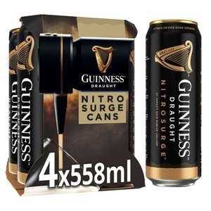 Guinness Draught Nitrosurge Stout Beer Can 4.1% Vol 4x558ml (Clubcard Price)