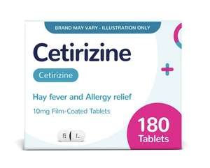 Cetirizine 10mg - 180 Tablets / Loratadine 10mg - 180 Tablets £5.19 / Murine Hayfever Relief Eye Drops - 10ml £4.49 & More