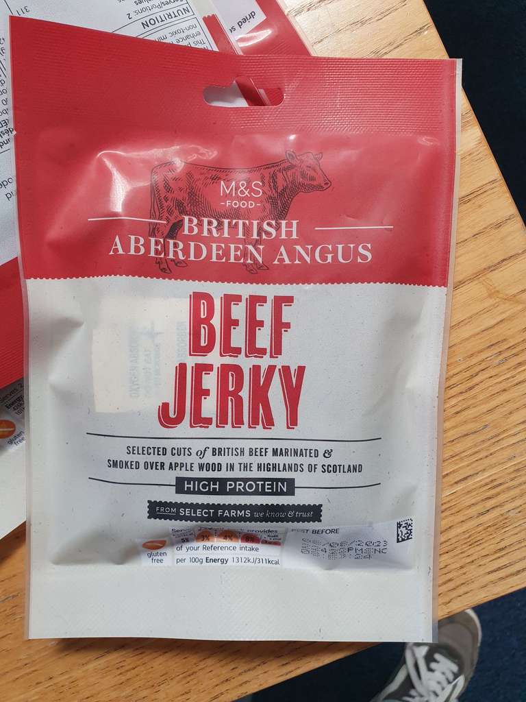 Beef Jerky - British Aberdeen Angus - 25p @ Marks & Spencer Hastings