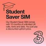 Three 10 month Unlimited Saver PAYG sim - £159.99 @ Amazon