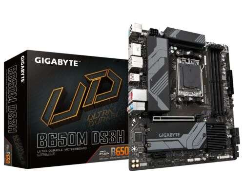 Gigabyte B650M DS3H mATX Motherboard for AMD AM5 CPUs £141.82 @ cclcomputers eBay (UK Mainland)