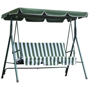Outsunny Outdoor 3-person Metal Porch Swing Chair Bench Canopy Green for £67.99 with code @ ebay / outsunny