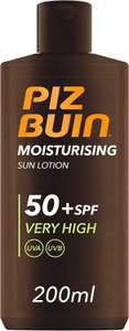Piz Buin Moisturising Sun Lotion 200ml SPF50+ / SPF30 - £5 or SPF15 - £4.99 (£3.75 with first S&S & voucher) @ Amazon