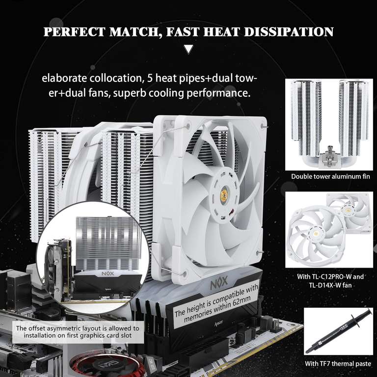 Thermalright Frost Commander 140 White CPU Air Cooler - White (Black £30.59 / Standard £28.39) sold by deliming321 FBA