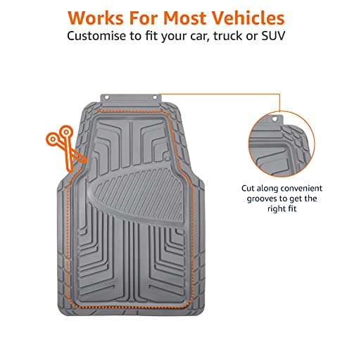 Amazon Basics 3-Piece Full Coverage Rubber Floor Mat for Cars, SUVs and Trucks, Grey £19.15 at Amazon