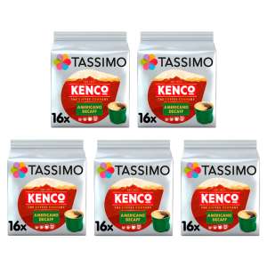 Tassimo Kenco Americano Decaf Coffee Pods (Pack of 5, Total 80 Coffee Capsules) - w/ Voucher (£6.15/£4.05 S&S)
