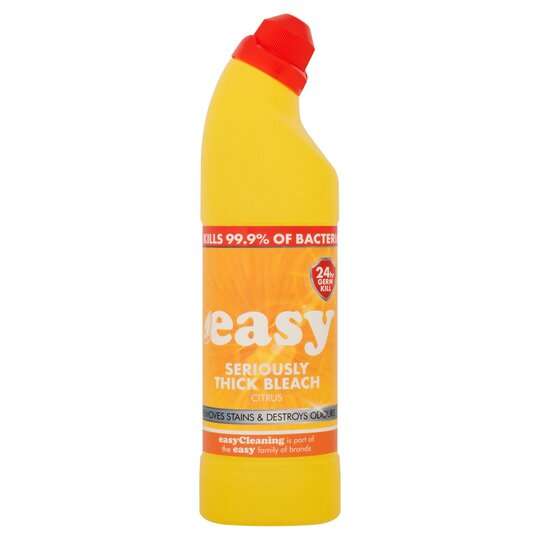 FOUR Bottles of Easy Original Thick Bleach 750Ml OR Easy Seriously Thick Bleach Citrus 750Ml for £1.65 (Clubcard Price) @ Tesco