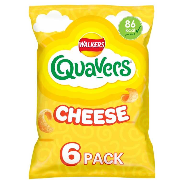 Walkers Quavers Cheese Multipack Snacks 6x16g - £1.35 S&S