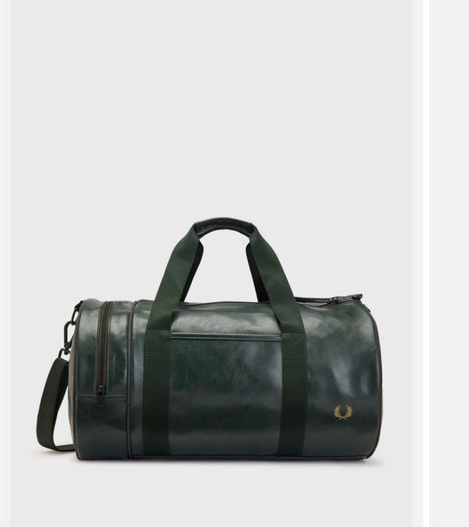 Fred Perry Tonal Barrel Bag in Burgundy Green hotukdeals