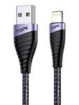 TOPK iPhone Charger Cable, [1Pack 6ft/2M] Premium Nylon USB-A to Lightning Cable £1.99 - Sold by TOPKDirect / Fulfilled By Amazon