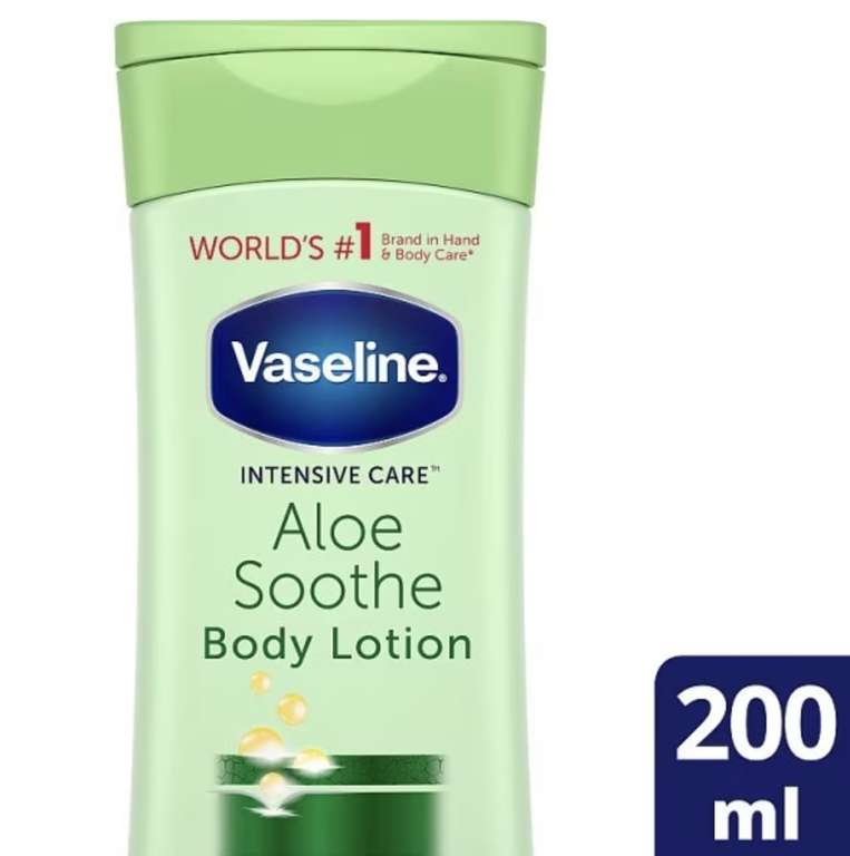 Vaseline Intensive Care Body Lotion Aloe Soothe 200ml + Vaseline Intensive Cocoa Radiant Body Lotion 200ml - £3.65 + Free C&C - @ Superdrug