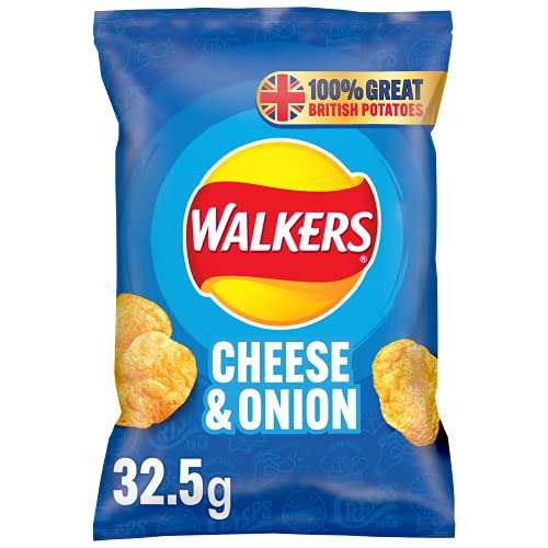 Walkers Cheese and Onion Crisps, 32.5g (Case of 32) £10.40 @ Amazon