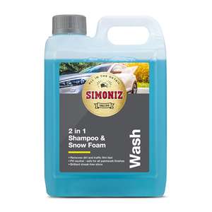 Simoniz 2 In 1 Shampoo And Snow Foam 2Ltr - with code - Free click & collect
