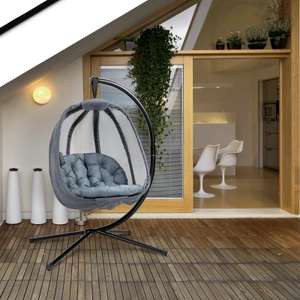 Outsunny Hanging Egg Chair, Folding Swing Hammock with Cushion and Stand for Indoor Outdoor - £179.99 delivered with code @ Aosom