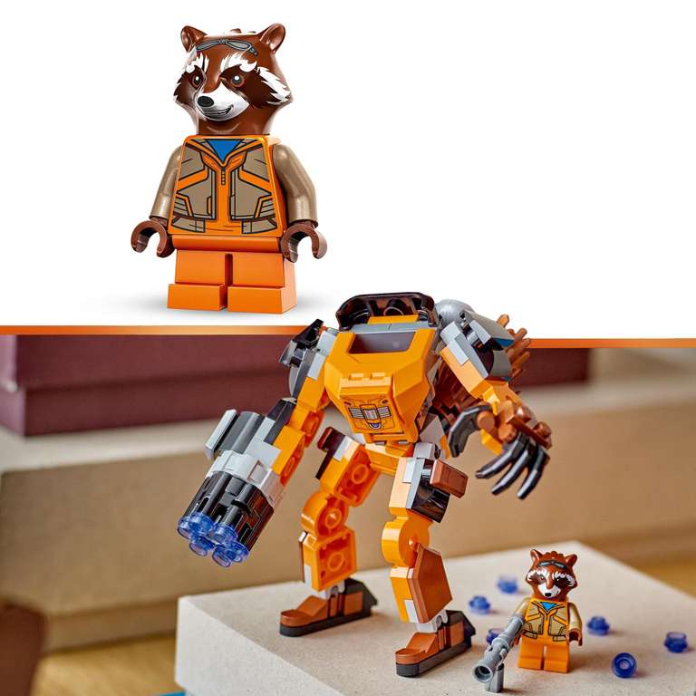 LEGO Marvel Rocket Mech Armour Set, Guardians of the Galaxy Racoon 76243