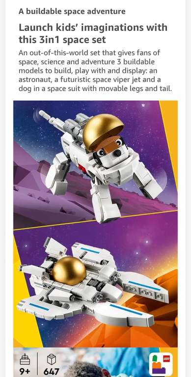 LEGO Creator 31152 3-in-1 Space Astronaut Model Kit