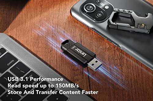 Lexar JumpDrive S80 USB 3.1 Flash Drive 128GB, Up To 150MB/s Read