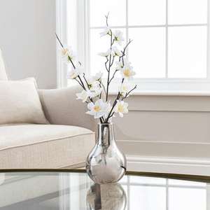 Artificial Blossom Cream in Silver Vase 37cm £6.40 Free C&C in selected stores @ Dunelm