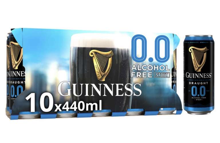 Guinness 0.0 Alcohol Free x 10 pack £10 @ Asda