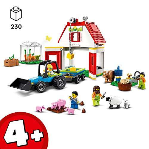 LEGO 60346 City Barn & Farm Animals Toys, Playset with Tractor and Trailer, Sheep, Cow and Pig plus Babies Figures - £30.39 @ Amazon