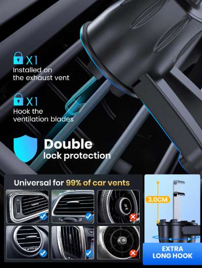 TOPK D35-S Car Phone Holder, Universal Phone Mount for Car with Hook New customer Price (£6.96 for existing) Sold By TOPK Official Store