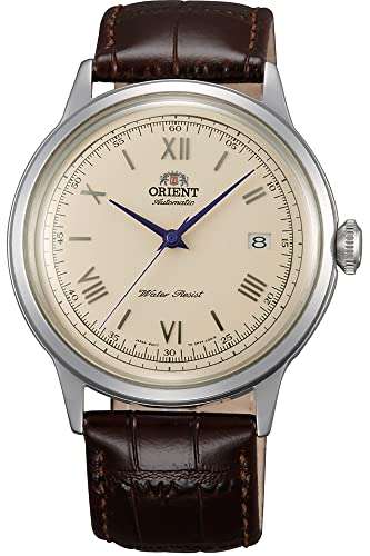 Orient Men's '2nd Gen. Bambino Ver. 2' Japanese Automatic Stainless Steel and Leather Dress Watch Sold By Amazon EU