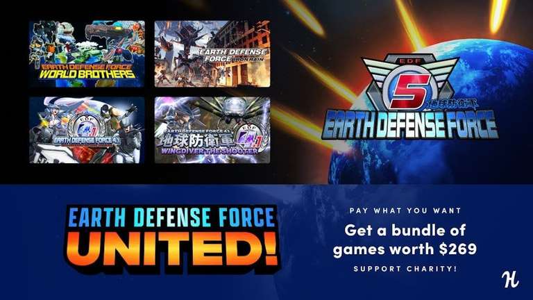 [PC-Steam] HUMBLE Earth Defence Force United! BUNDLE (Online & Local Co-Op shooters for Helldivers fans) - from 77p