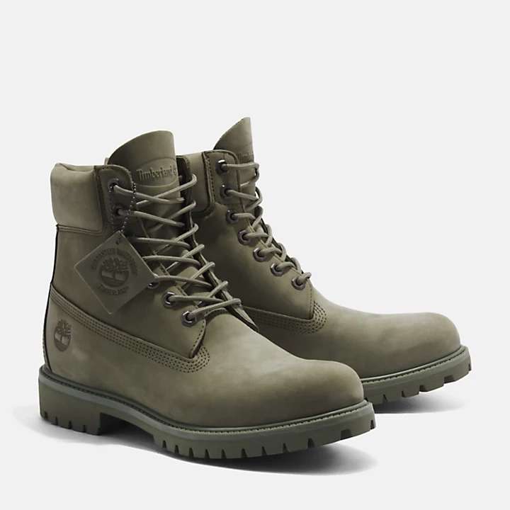Timberland Premium 6 Inch Boot For Men In Green with code + BLC discount