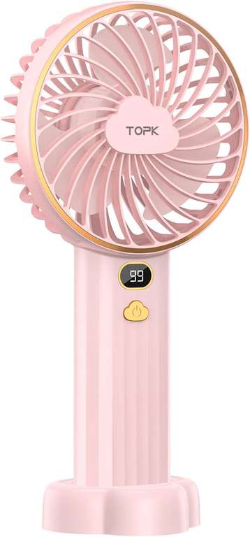 Handheld Fan with Rechargeable Battery - £9.99 with voucher Sold By TOPKDirect and Fulfilled by Amazon