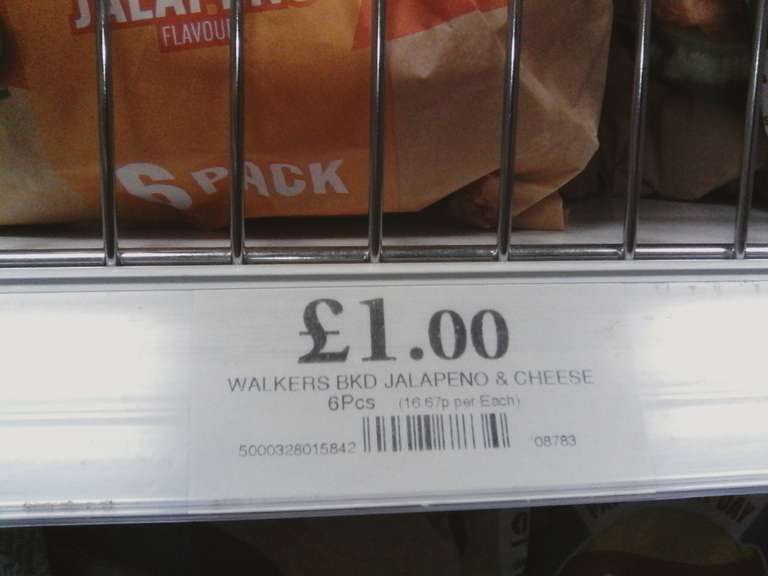 Walkers Oven Baked Cheese & Jalepeno Crisps 6 X 22g, Derby (Normanton)