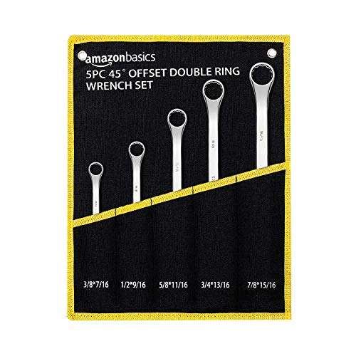 Amazon Basics 45 Degree Offset Double Ring Wrench Set (5 Piece) - £9.92 with voucher @ Amazon